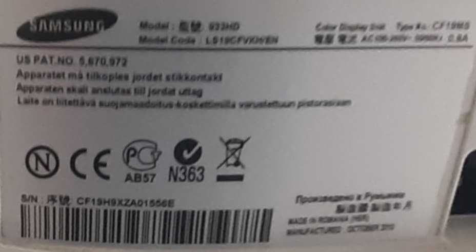 TV Samsung 19" de cor branca