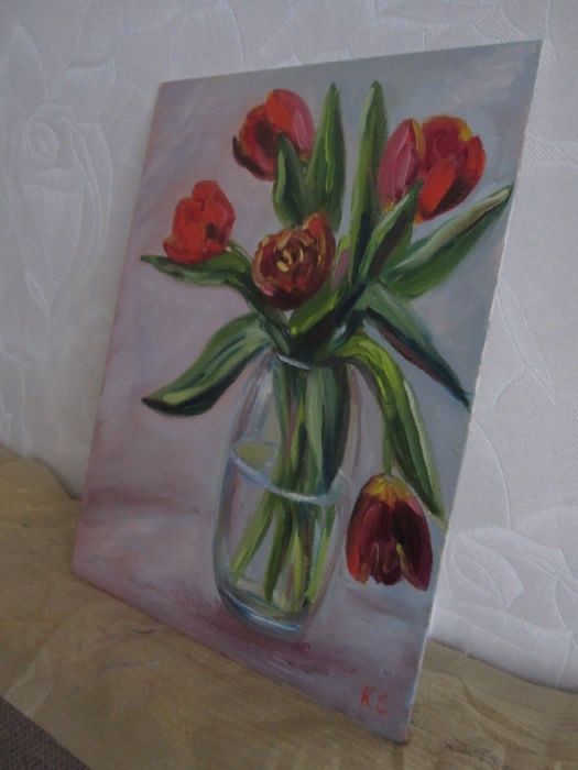 Интерьерная картина Тюльпаны, холст, масло