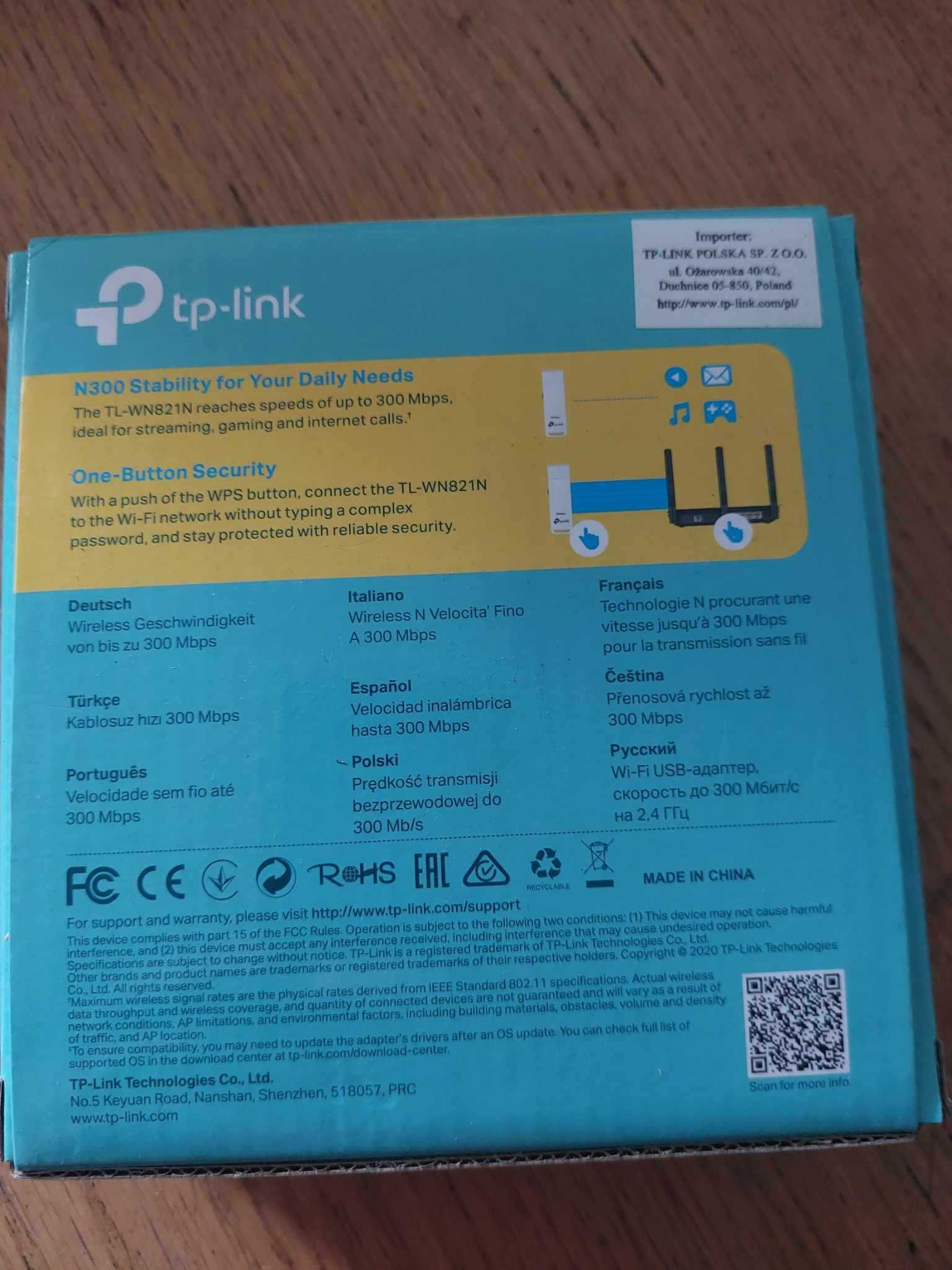 Karta sieciowa TP-LINK TL-WN821N 300 Mbps