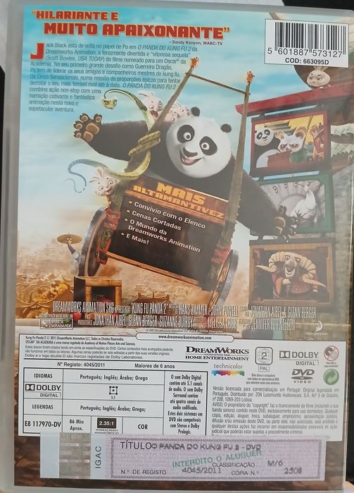 DVD O Panda do Kung Fu 2