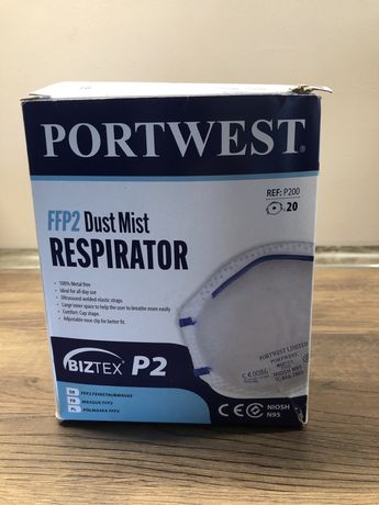 20x Maska FFFP Portwest FFP2 Dust Mist Respirator