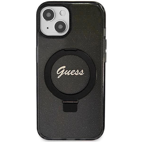 Etui Guess Ring Stand Script Glitter MagSafe na iPhone 15 Plus / 14 Pl