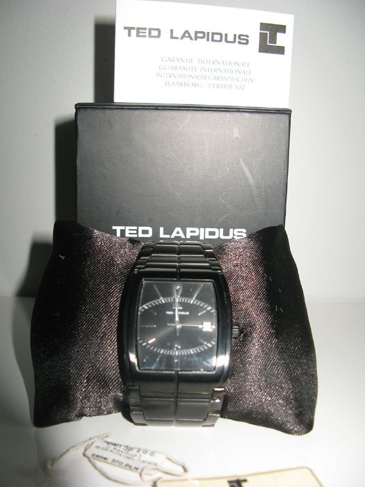 TED LAPIDUS męski zegarek na czarnej bransolecie j.Nowy