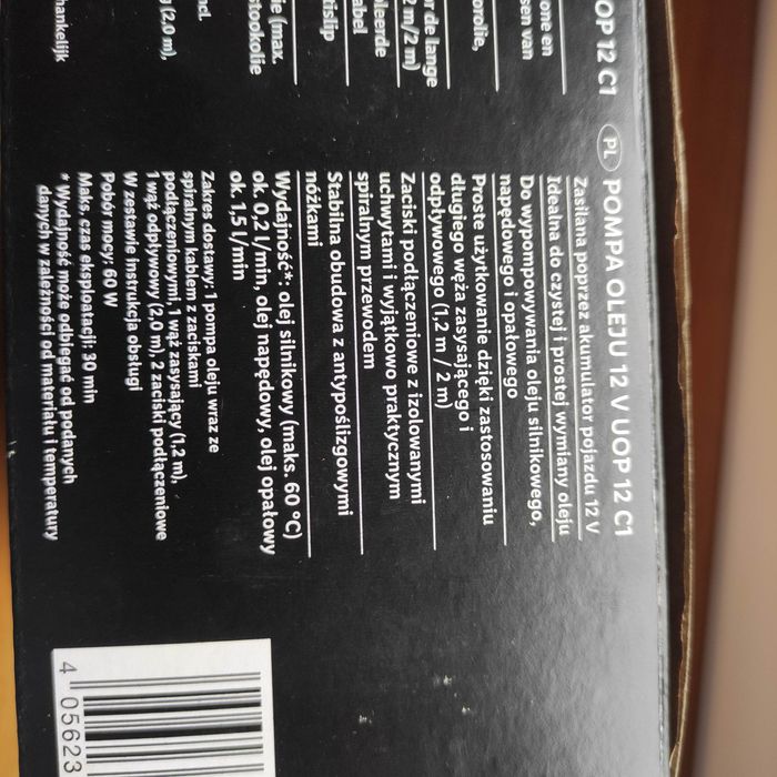 Pompka elektryczna 12V do oleju, paliwa