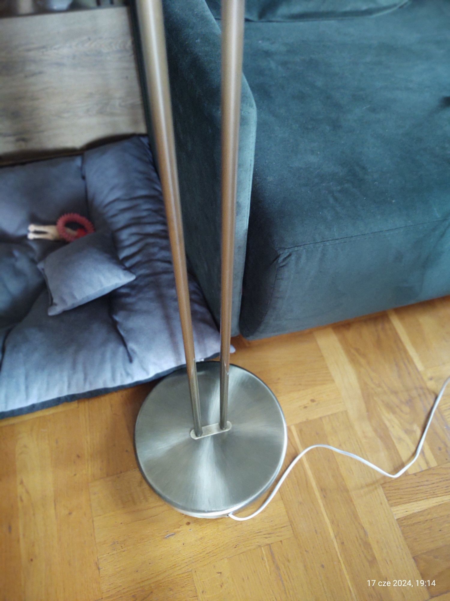 Lampa podłogowa miedź stare złoto