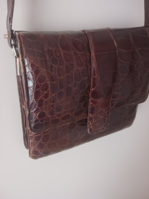 Torebka skórzana VIntage ze skóry czekoladowa brazowa