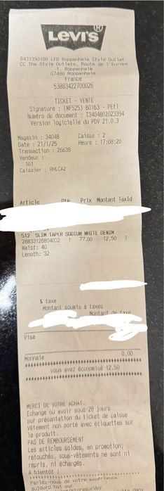 Оригінальні джинси Levi’s SLIM TAPER SODIUM WHITE DENIM 40 / 32