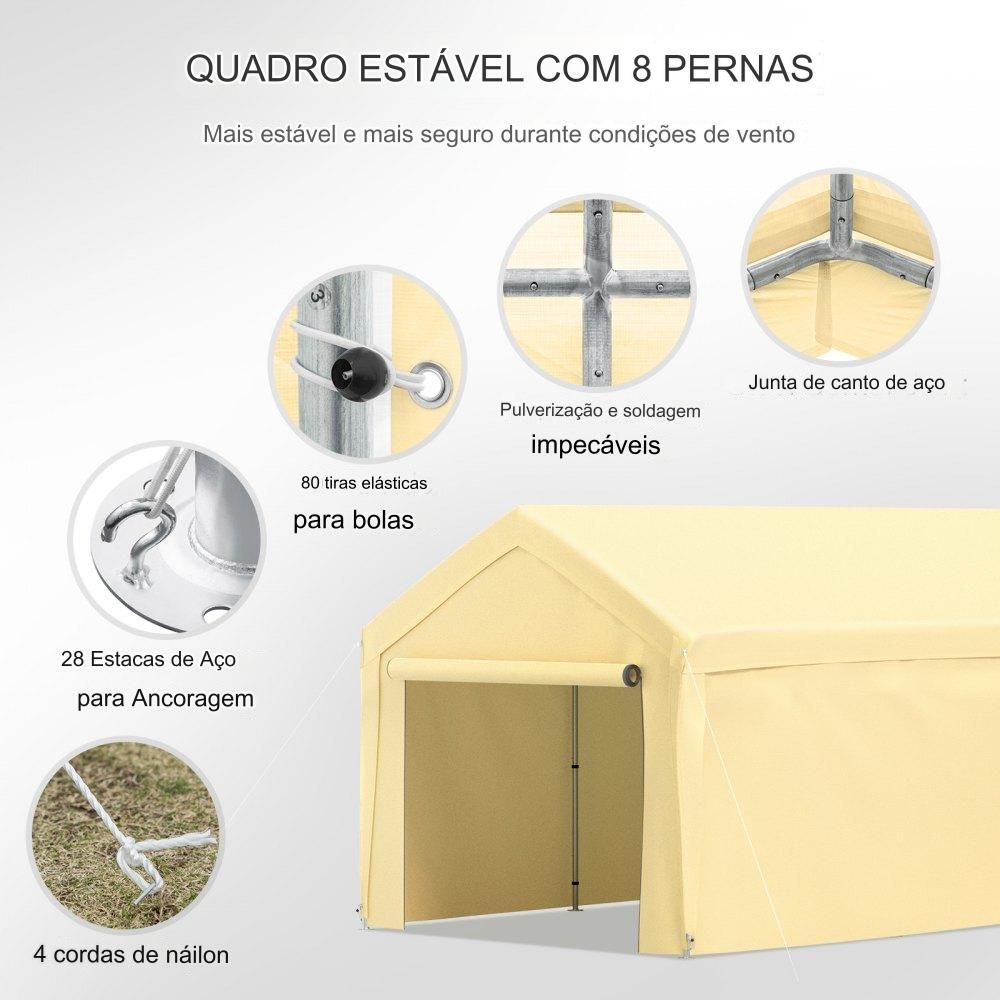 Carport 4x6m em Amarelo