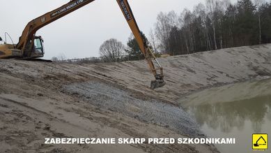 Kopanie i odmulanie stawów, wynajem koparki long reach MAZOWIECKIE