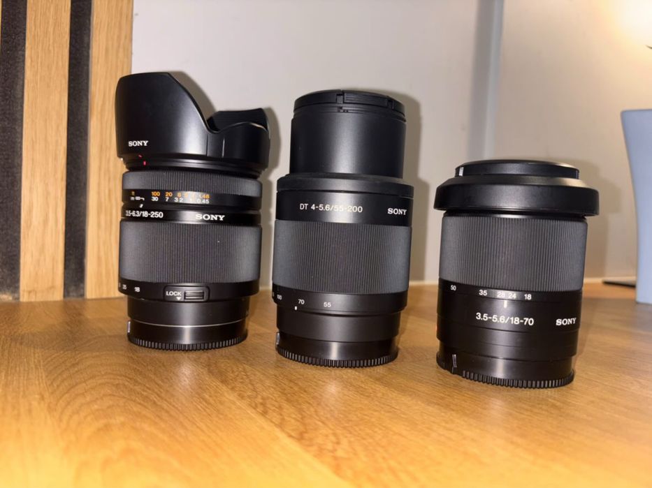 Aparat Sony DSLR A350 + 3 obiektywy + dodatki