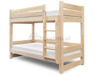ATLAS 80x200 łóżko piętrowe dla dorosłych +150kg lite drewno