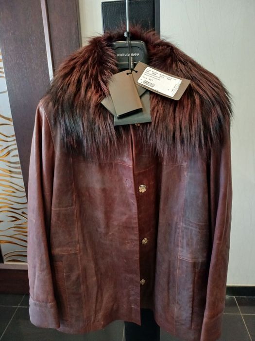 Куртка жіноча dolce gabbana натуральна шкіра та хутро