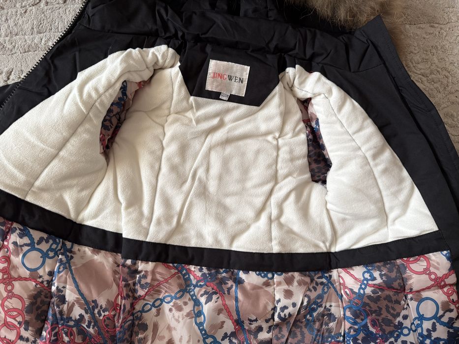 Дитяча зимова чорна куртка пальто на/для дівчинки підлітка 122-146