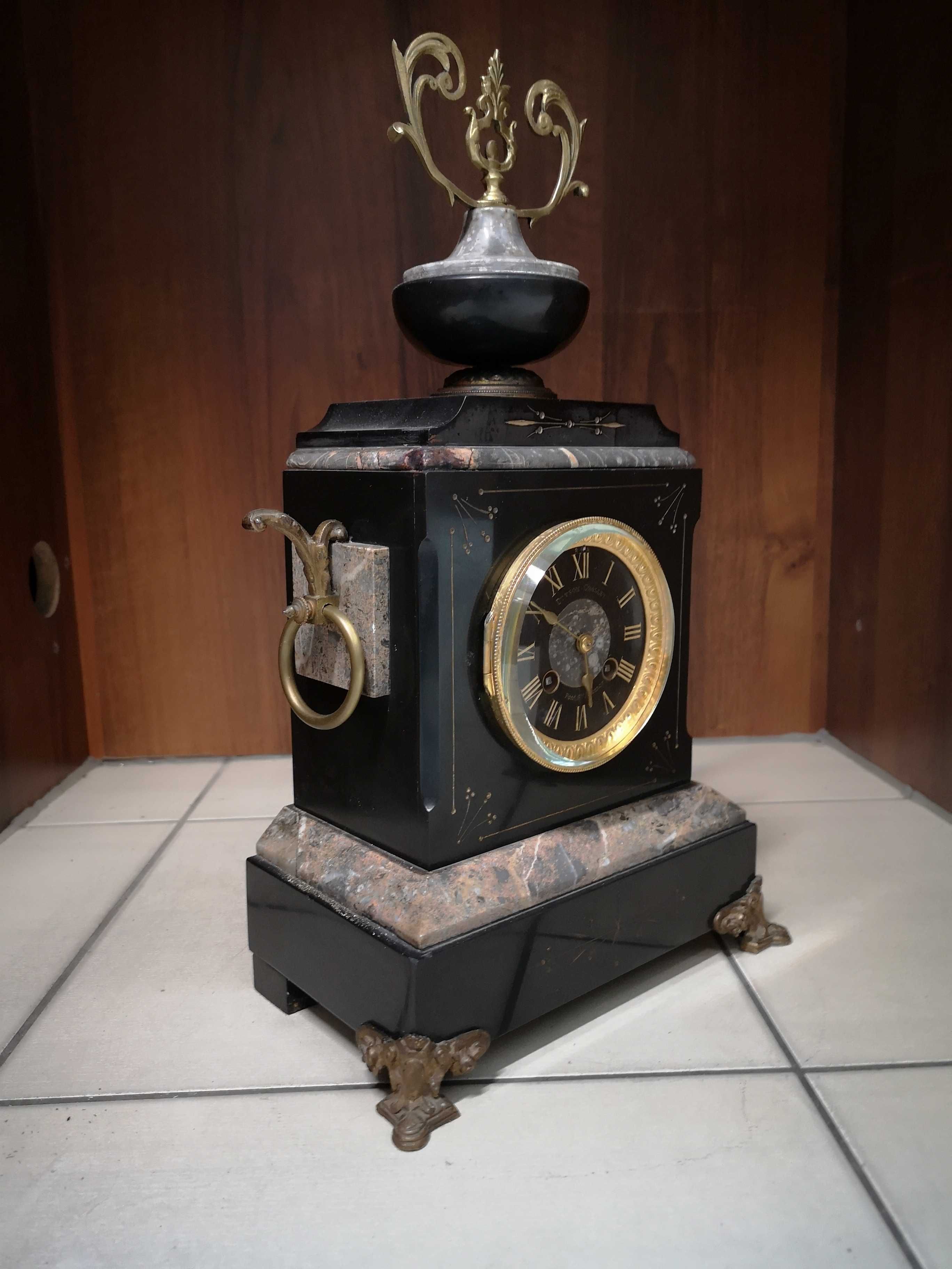 Zegar kominkowy Francja Dutron Chollet po serwisie zegarmistrzowskim
