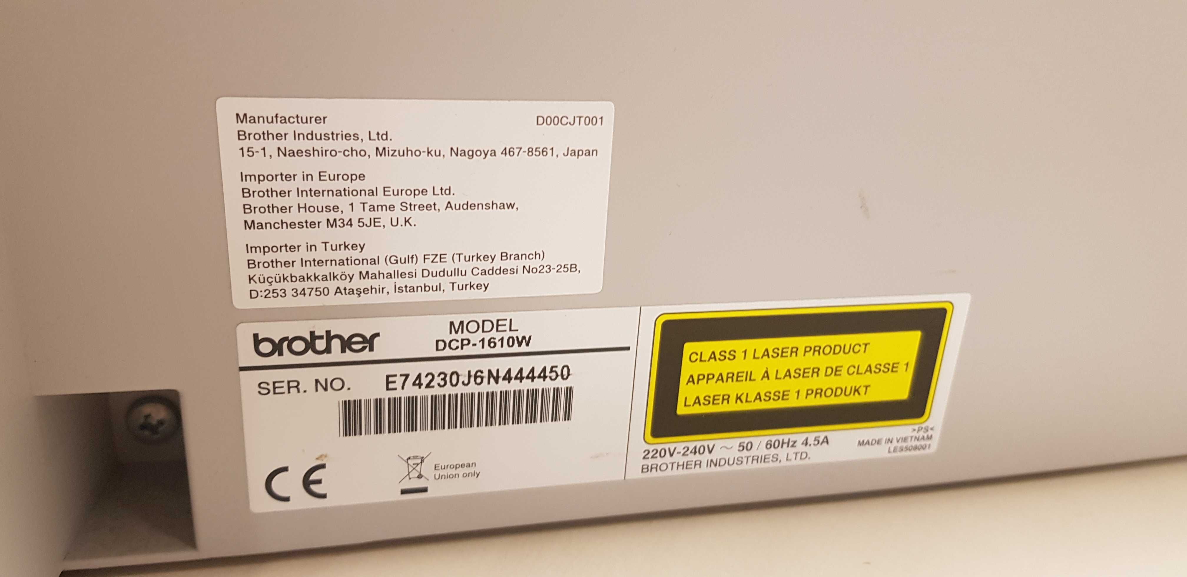 Impressora Brother Laser Mono DCP-1610W - Multifunções Wi-Fi