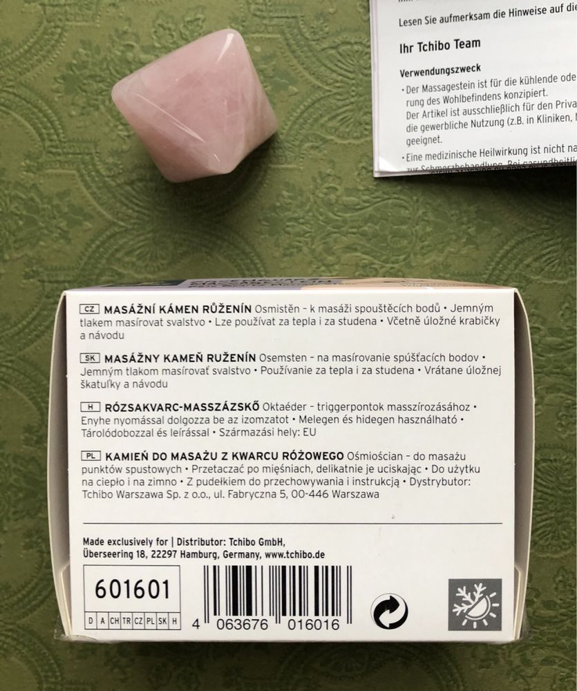 Nowy kwarc różowy Tchibo naturalny kamień do masażu ośmiościan prezent