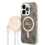 Etui Guess 4G Print MagSafe na iPhone 14 Pro Max + ładowarka indukcyjn