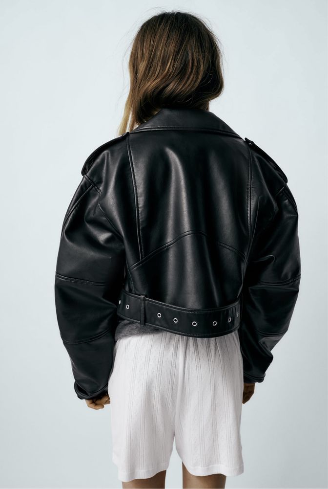 Вкорочена куртка косуха Zara (Розмір S)