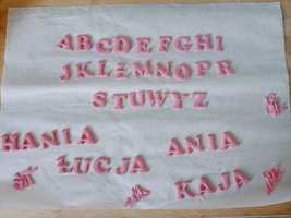 Literki cukrowe kolor różowy (6 sztuk literek)