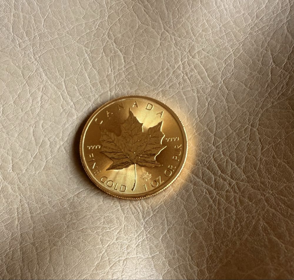 Moeda de ouro 1 onça (OZ) Canadá Maple Leaf (31,10gr ouro fino)