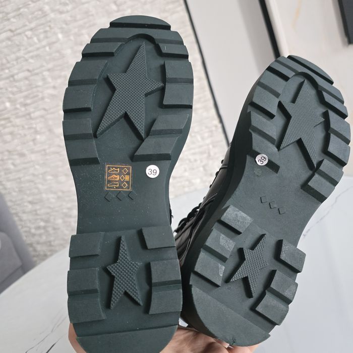 Czarne damskie eleganckie trapery wiązane zamek klasyczne botki nie oc