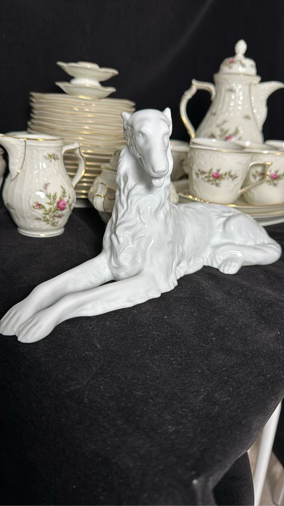 Herend Porcelanowa figurka charta Węgierka Miśnia