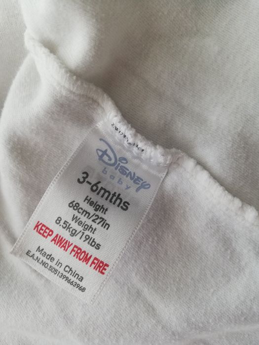 Pajacyk niemowlęcy dla dziewczynki biały r. 68 Myszka Minie 3-6msc