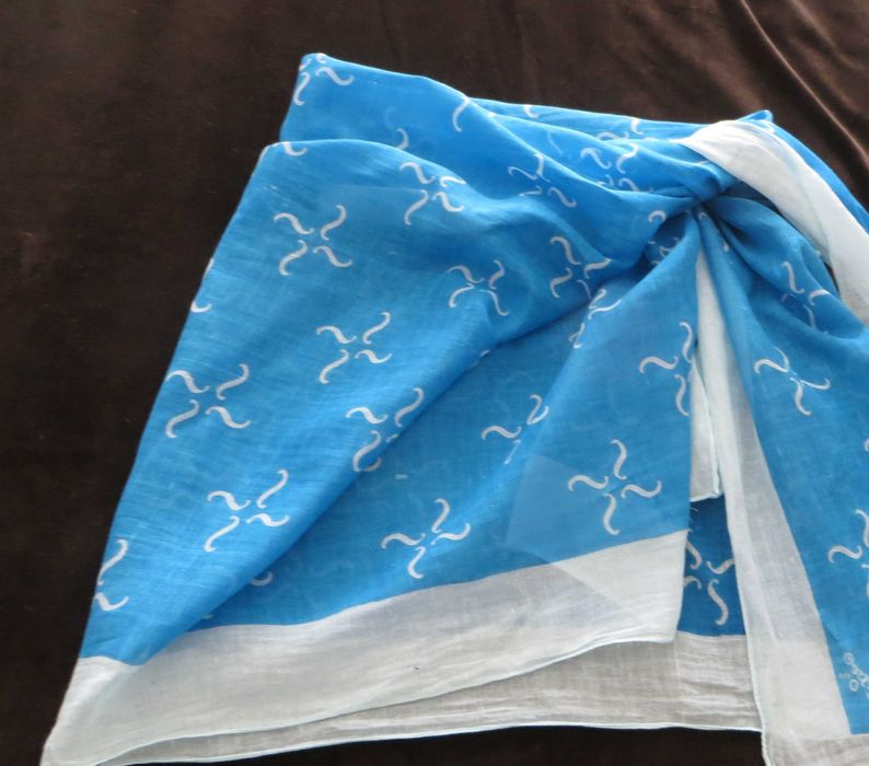 Saída de Praia - Páreo  Indiano azul e branco - Novo