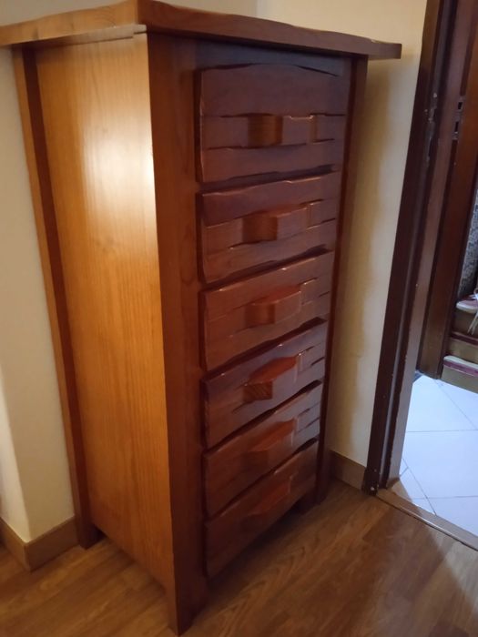 Comoda camiseiro em madeira maciça pinho mel