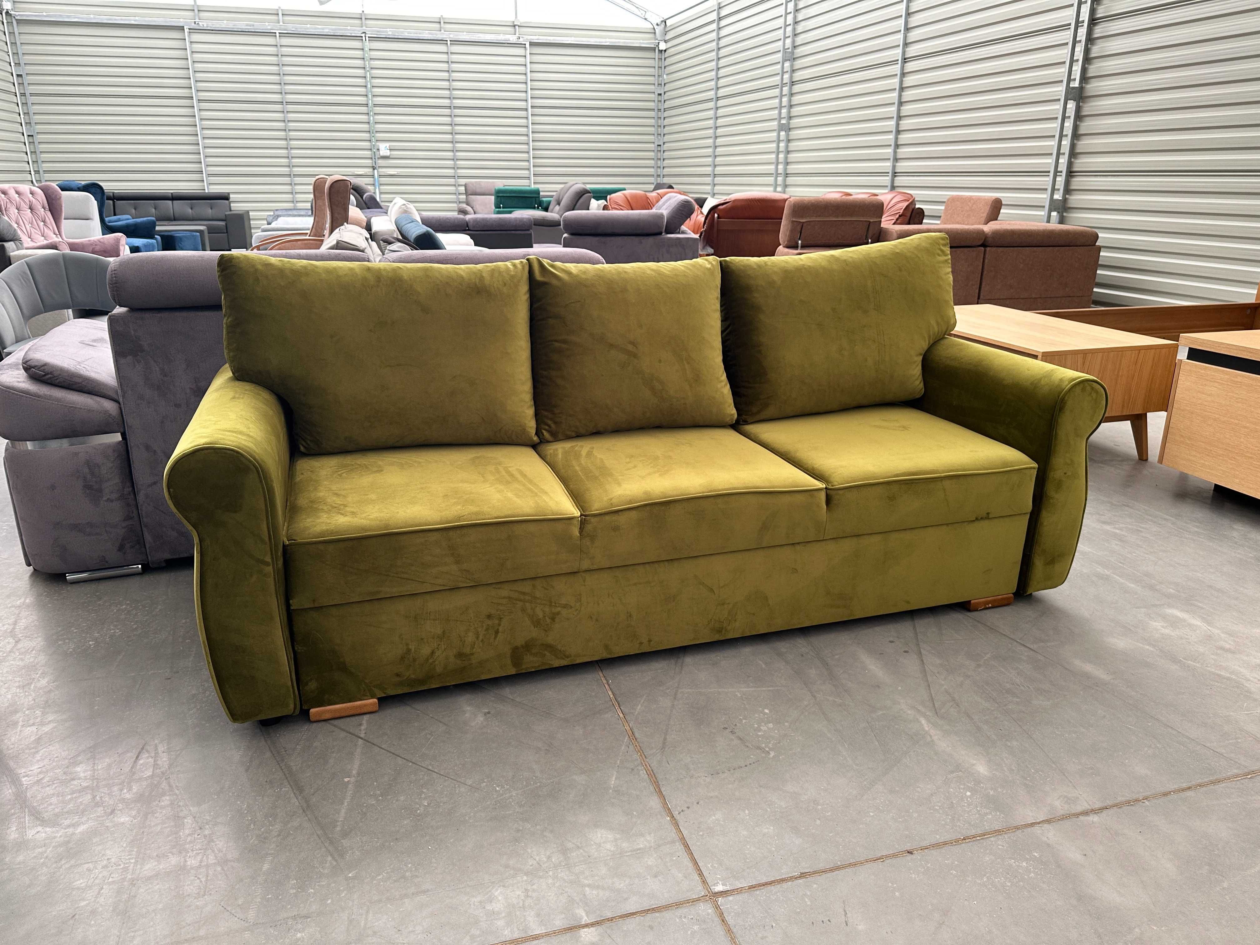 Sofa 3 osobowa Emily funkcją spania, pojemnik, tkanina premium OD REKI