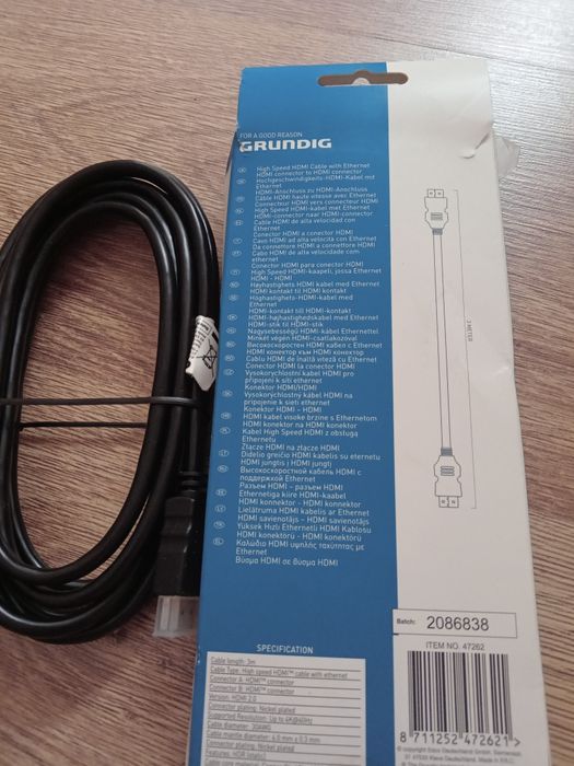 Kabel Hdmi 3 metry Grundig, nowy