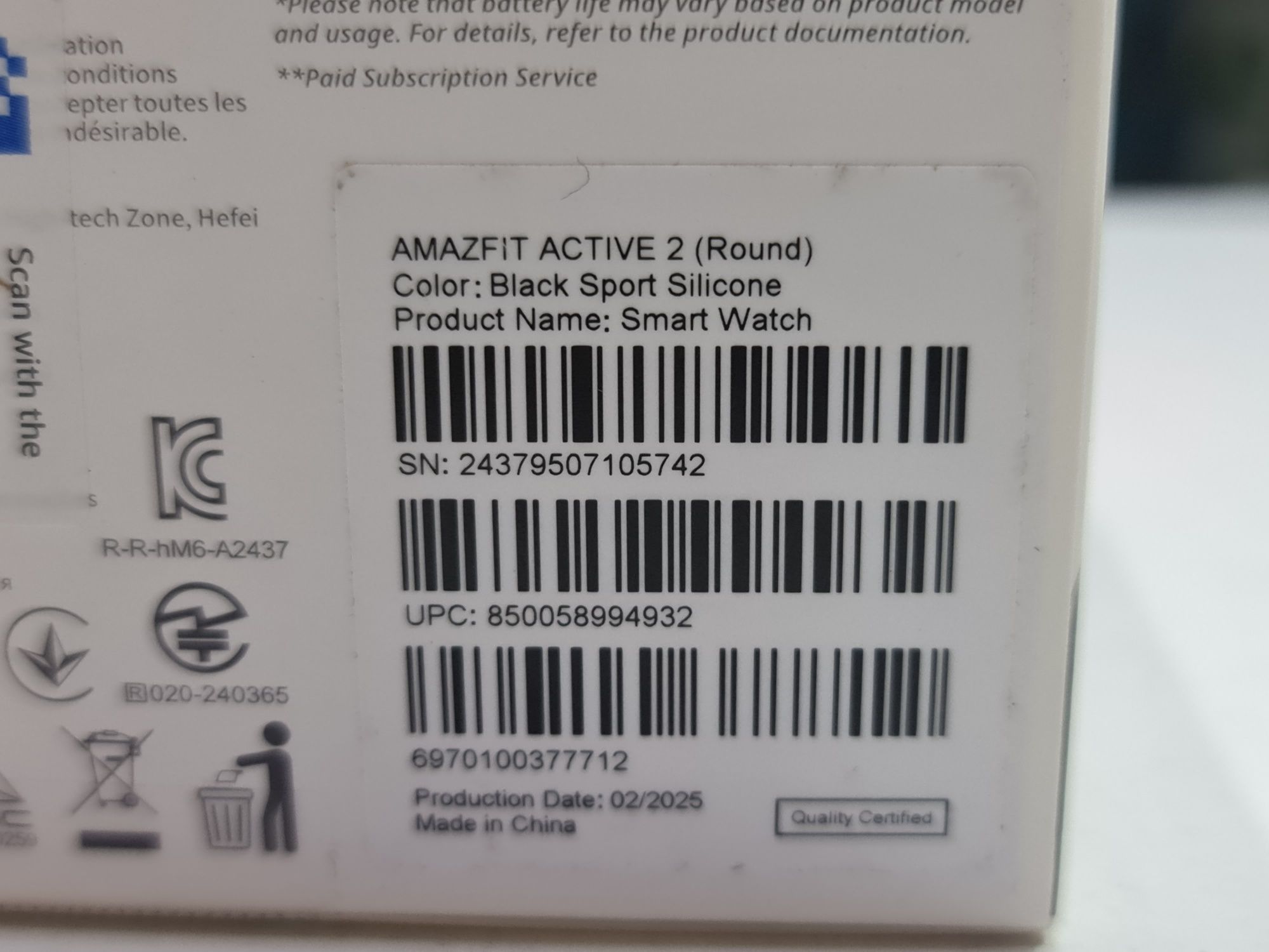 New Amazfit Active 2 Black EU Global