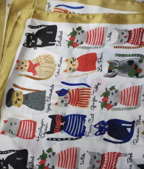 Nowa apaszka koty kocięta koty 70 x 70 jedwab