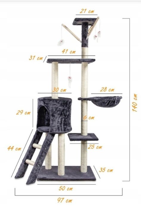 Когтеточка Pet Hobby висока, 140 см, сіра