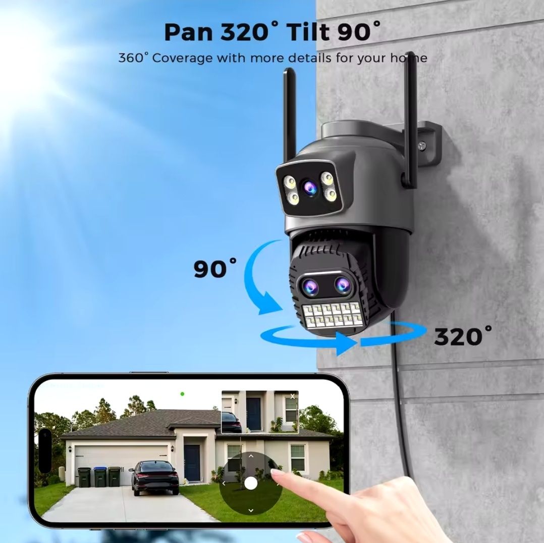 WI-FI цифрова вулична поворотна IP камера 15 MP  10x  Зум. FuLL-HD
