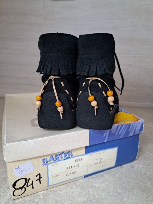 Czarne kozaki dziewczęce, zamszowe rozm 27 Bartek