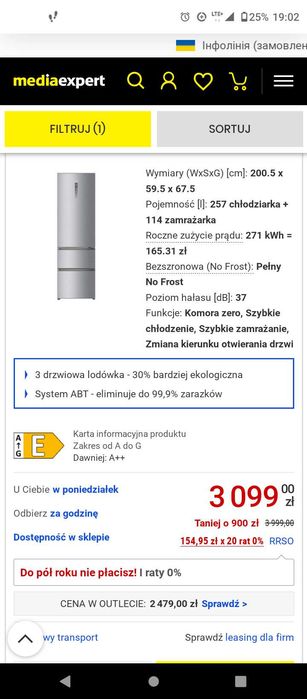 Lodówka haier bez śladów użytkowania