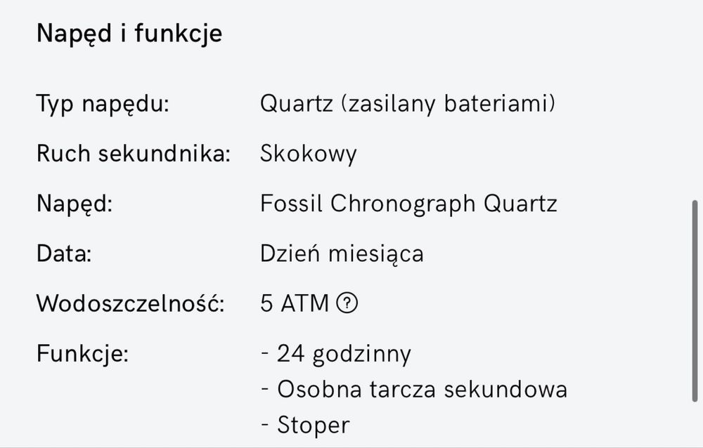 Zegarek Fossil BQ1008 skórzany pasek