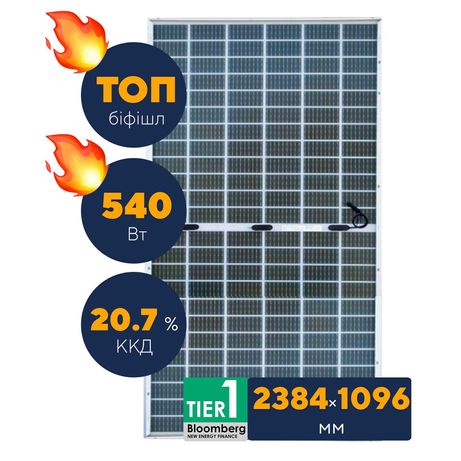 Двосторонні сонячні панелі Risen 540MB (солнечные батареи)