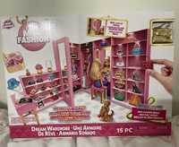 Szafa dla lalek Barbie Mini Fashion wardrobe. W zestawie złota torebka