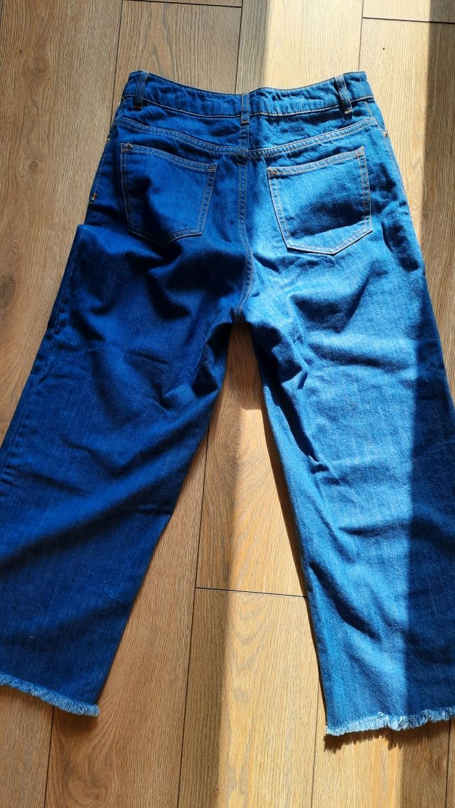 Divided by , H&M, spodnie culoty jeansowe za kolana, S, M