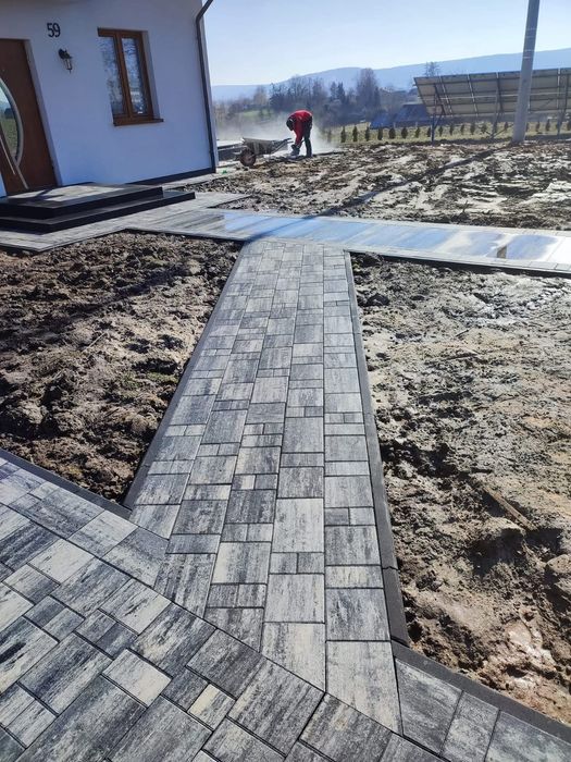 Kostka brukowa,zakładanie ogrodów, zakładanie trawników