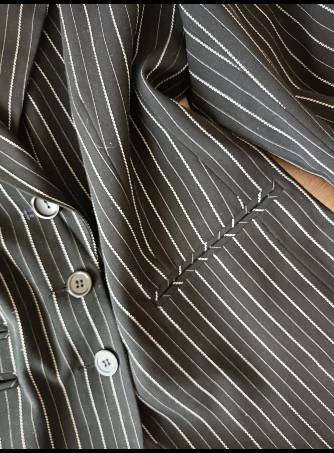 Elegancka marynarka żakiet w paski z wiskozą oversize M L