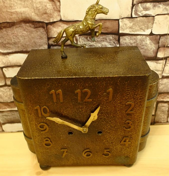 Stary, niespotykany ,zegar kominkowy-gabinetowy H.A.U