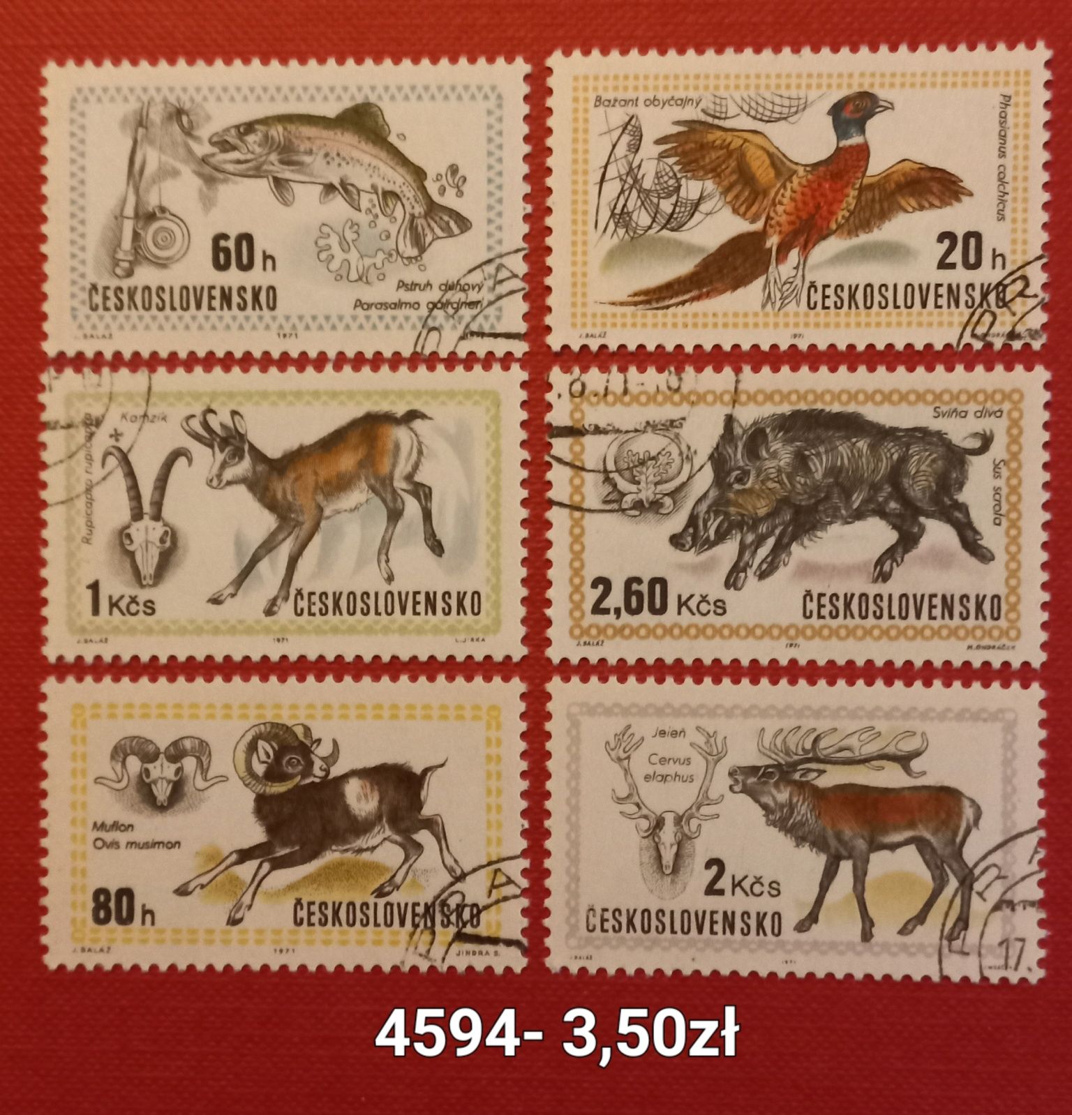 Znaczki pocztowe- fauna/Czechosłowacja 1