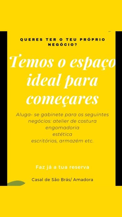 Aluga se espaço para começares o teu negócio