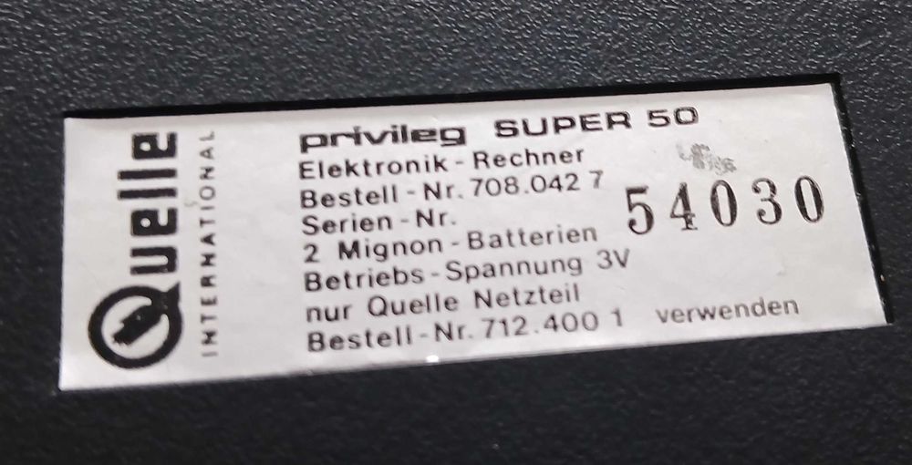 Kalkulator vintage Privileg Super 50 możliwa zamiana