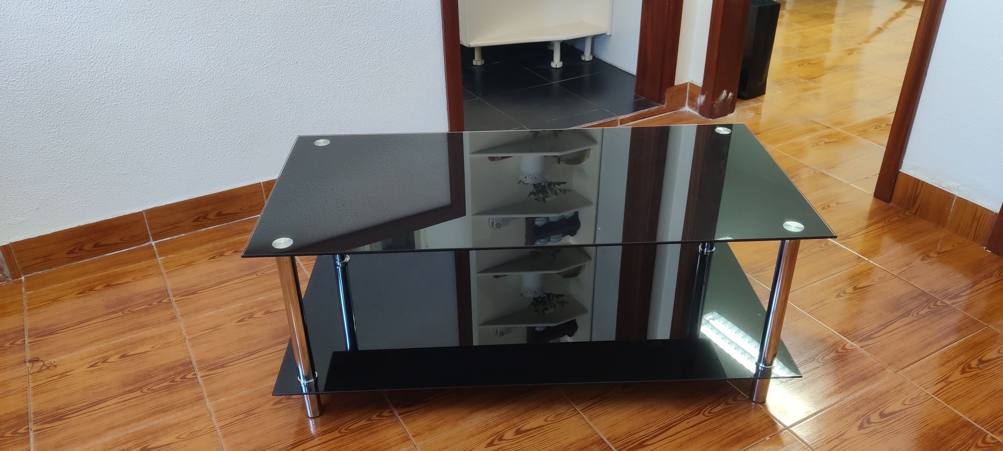 Mesa de vidro preta