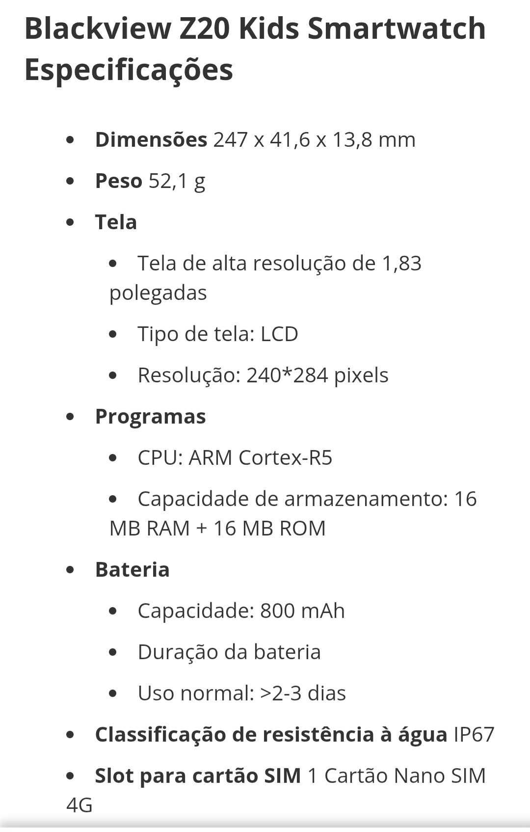 Smartwatch para criança com localizador