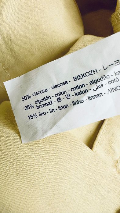 Лляні жовті брюки ZARA прямі на талію льон льняные желтые котон осень